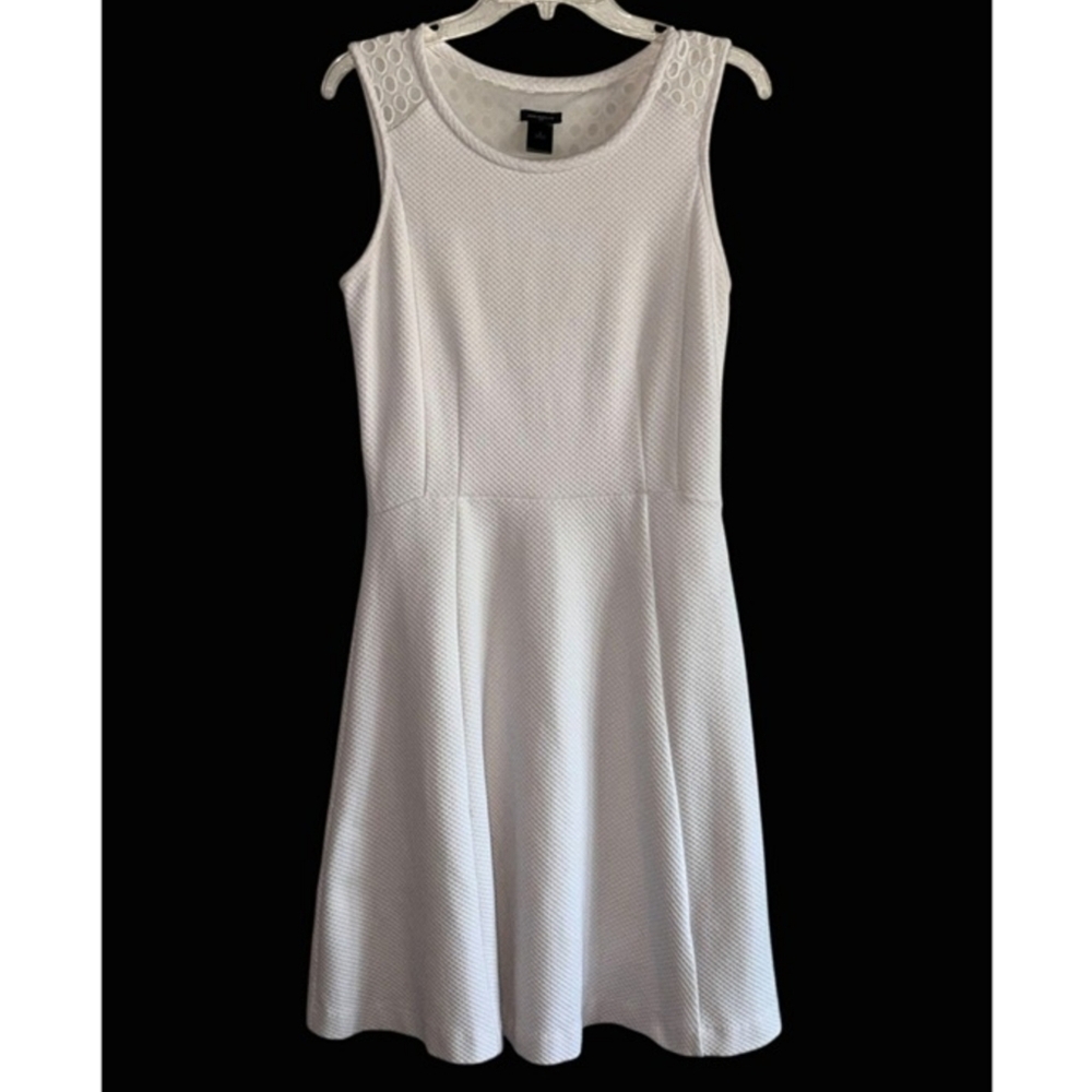 Ann Taylor Fit & Flare Crochet, Waffle Knit, Cotton Dress